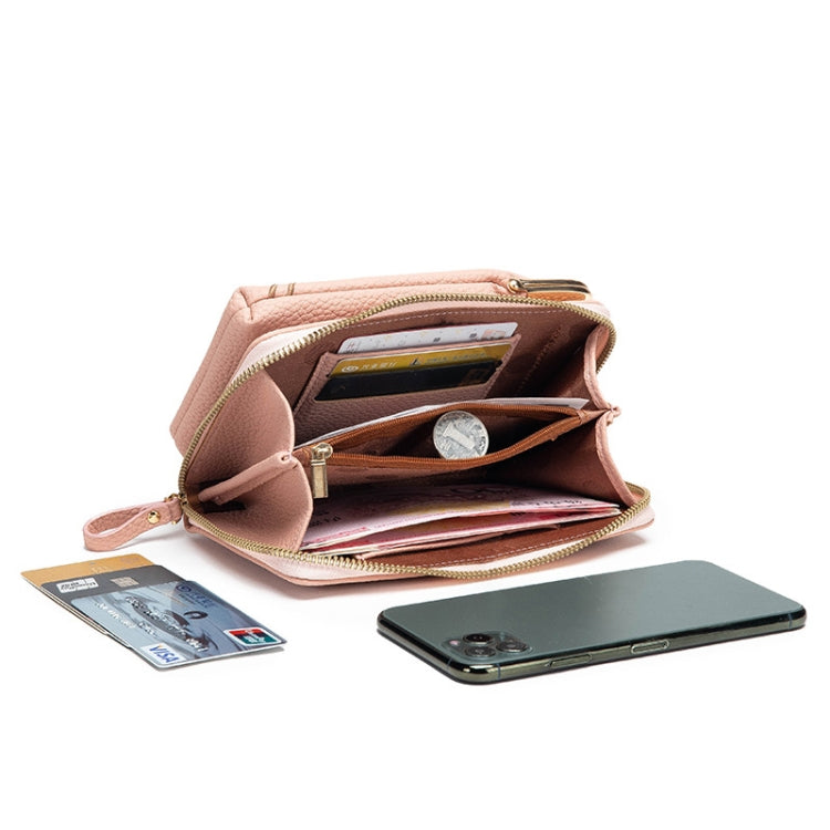 Mini Embroidered Single-shoulder Phone Bag Crossbody Long Ladies Wallet, Color: Gray - Single-shoulder Bags by PMC TechLife | Online Shopping South Africa | PMC TechLife