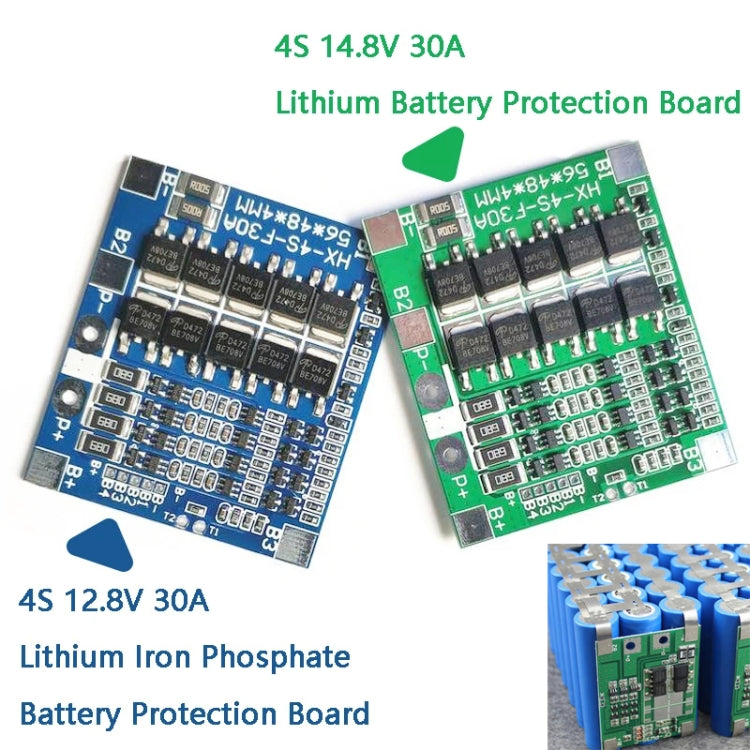 4 S 14.8V / 12.8V 30A Lithium Battery Protective Plate With Equalizer Lithium Iron Phosphate Battery Protection Board(3.2V LiFePO4) - Sensor Module by PMC TechLife | Online Shopping South Africa | PMC TechLife