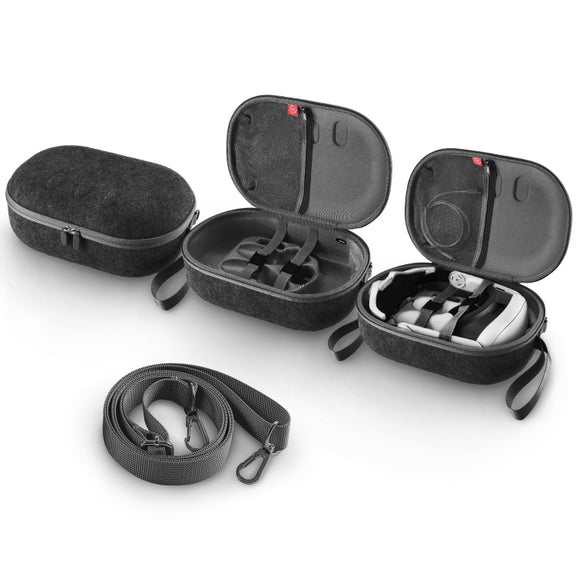 JYS-MQ018 For Apple Vision Pro / Meta Quest 3 VR Glasses Storage Bag Anti-fall and Anti-scrape Portable Bag(Black)