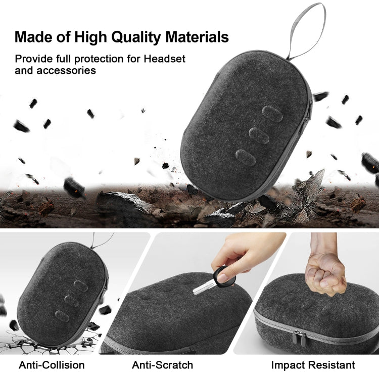 JYS-MQ018 For Apple Vision Pro / Meta Quest 3 VR Glasses Storage Bag Anti-fall and Anti-scrape Portable Bag(Grey) - VR Accessories by JYS | Online Shopping South Africa | PMC TechLife | Buy Now Pay Later Mobicred