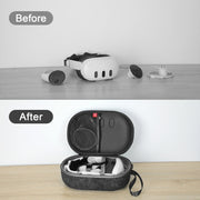 JYS-MQ018 For Apple Vision Pro / Meta Quest 3 VR Glasses Storage Bag Anti-fall and Anti-scrape Portable Bag(Black)