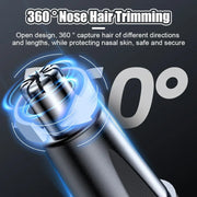 Electric Nose Hair Clipper Rechargeable Washable Portable Travel  Trimmer(Black)