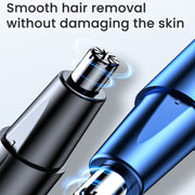 Electric Nose Hair Clipper Rechargeable Washable Portable Travel  Trimmer(Blue)