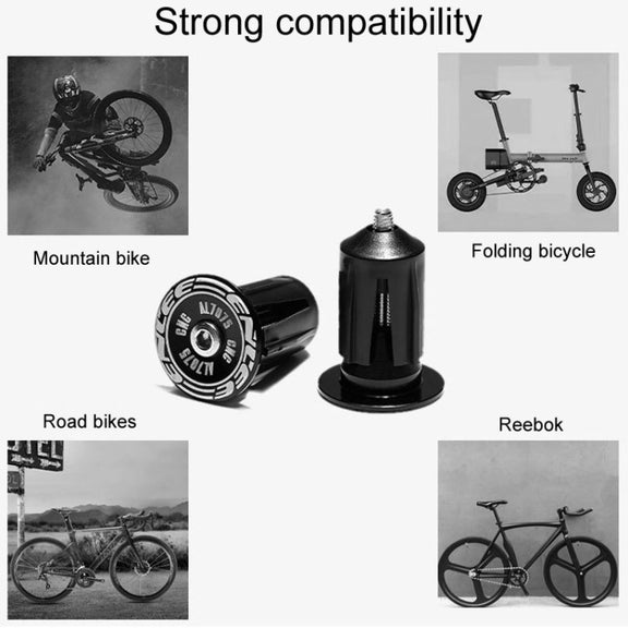 ENLEE BD40 1pair Mountain Bike Aluminum Expandable Handlebar Plugs Bicycle Grip Blocker Accessories(Black)