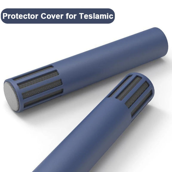 For Teslamic Microphone 1pair Silicone Protective Case Wireless Mic Cover(Midnight Blue)