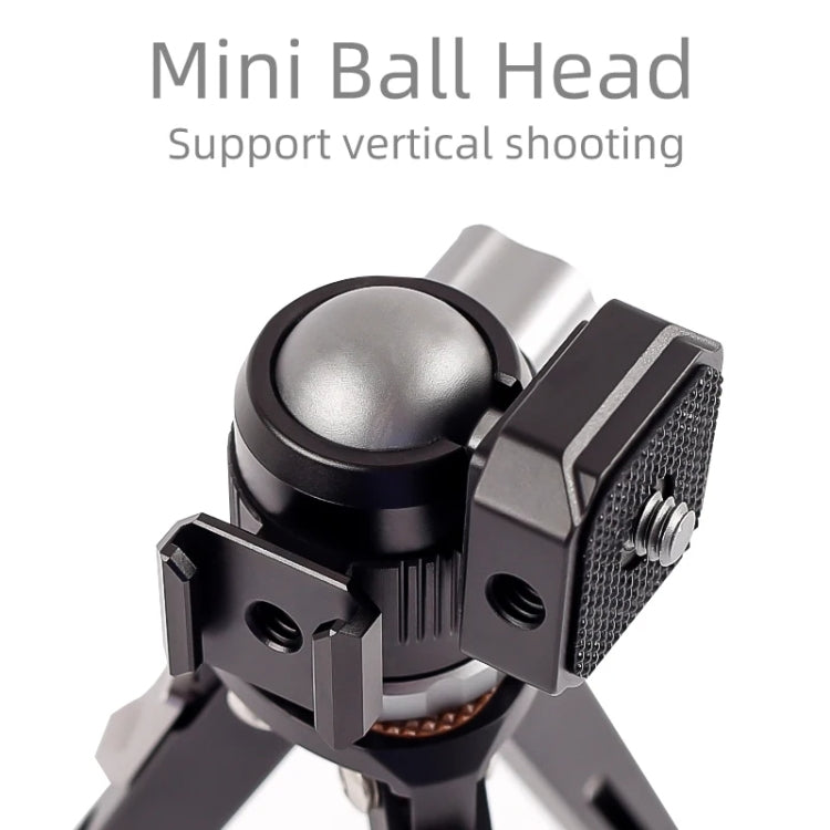 XILETU  MC-22 Mini Tripod Ball Head Double Cold Shoe Design With 1/4 Inch Screw - free shipping - PMC Jewellery - Order now!