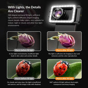 APEXEL  Multifunctional Fill Light Phone Clip With 1/4 Inch & M17 M37 Thread Tnterface APL-FL.23