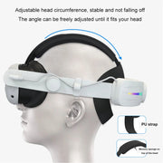 For Meta Quest 3 USB Rechargeable RGB Lighting Effect Adjustable Foldable Headset(Black)
