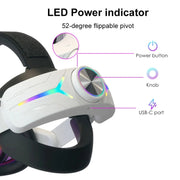 For Meta Quest 3 USB Rechargeable RGB Lighting Effect Adjustable Foldable Headset(Black)