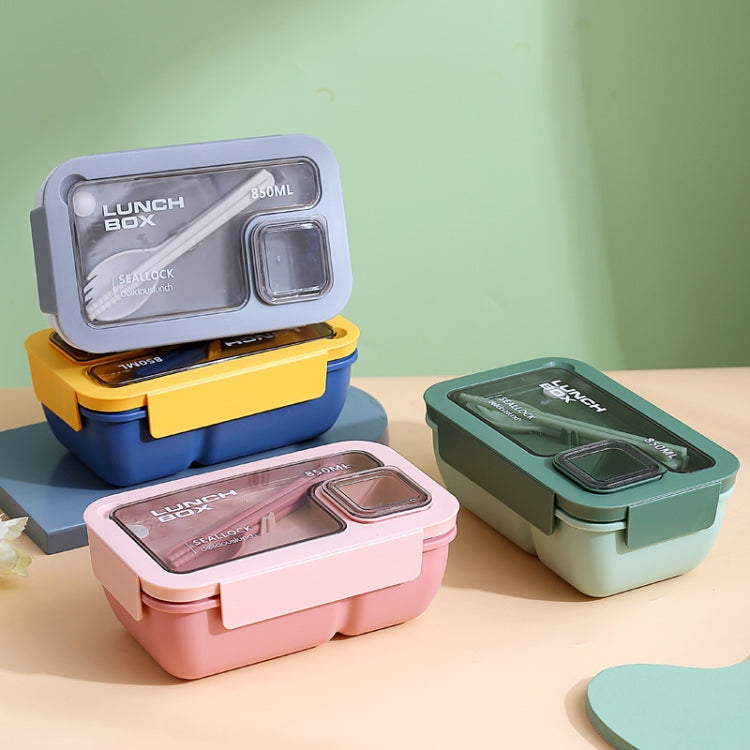 Rectangle Microwaveable Lunch Box Hermetic Bento Box with Spoon Chopsticks(Green) - free shipping - PMC TechLife - Order now!