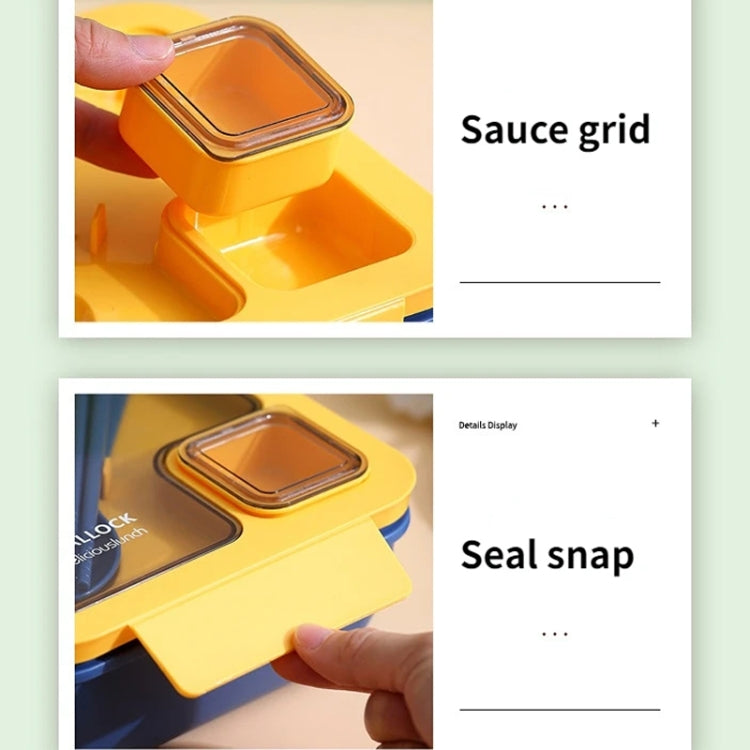 Rectangle Microwaveable Lunch Box Hermetic Bento Box with Spoon Chopsticks(Green) - free shipping - PMC TechLife - Order now!