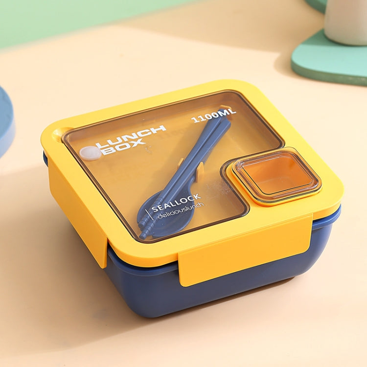 Square Microwaveable Lunch Box Hermetic Bento Box with Spoon Chopsticks(Blue) - Cutlery Sets by PMC TechLife | Online Shopping South Africa | PMC TechLife