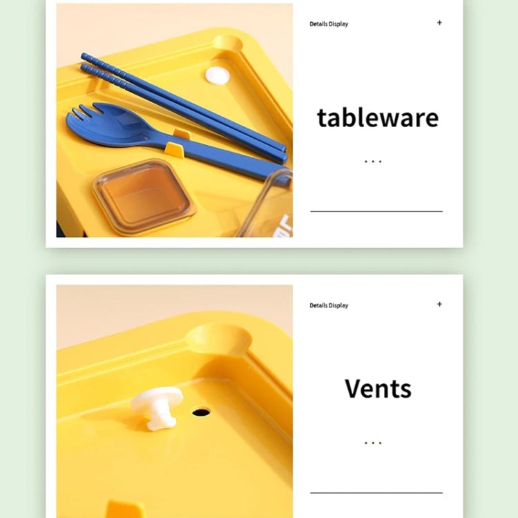 Square Microwaveable Lunch Box Hermetic Bento Box with Spoon Chopsticks(Blue) - Cutlery Sets by PMC TechLife | Online Shopping South Africa | PMC TechLife