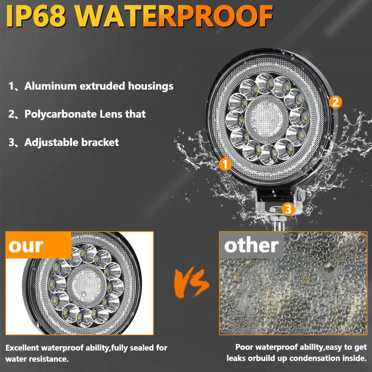 4 Inch Round Mixed Luminous Double-Circle Angel Eye Work Light(E10 1pair) - free shipping - PMc TechLife - Order now!