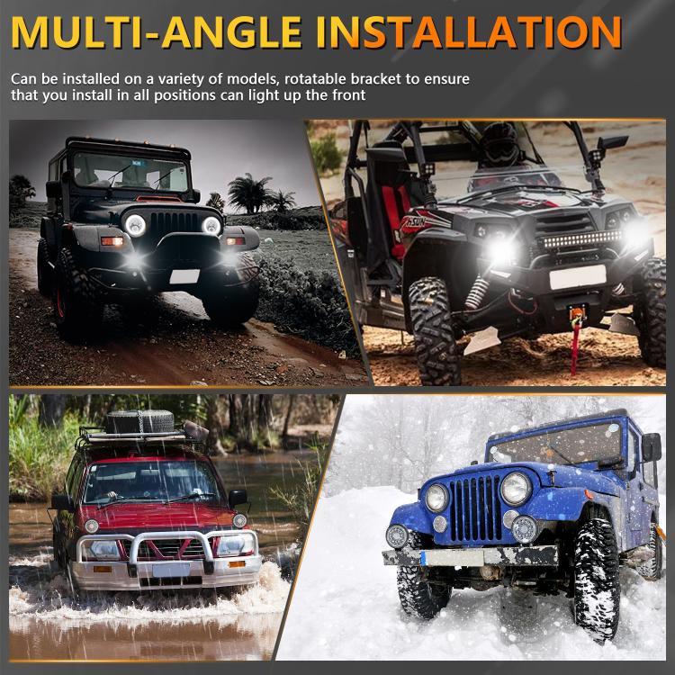 4 Inch Round Mixed Luminous Double-Circle Angel Eye Work Light(E10 1pair) - free shipping - PMc TechLife - Order now!