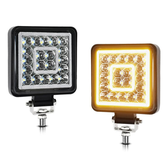 4 Inch Square Mixed Light Double-Circle Angel Eye Work Light(E10 1pair)