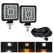 4 Inch Square Mixed Light Double-Circle Angel Eye Work Light(E10 1pair)