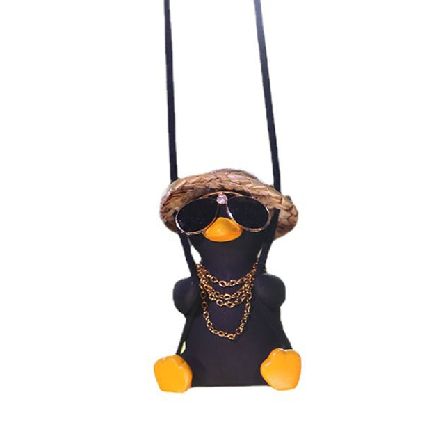 Swing Tycoon Duck Car Decoration Pendant(Black)