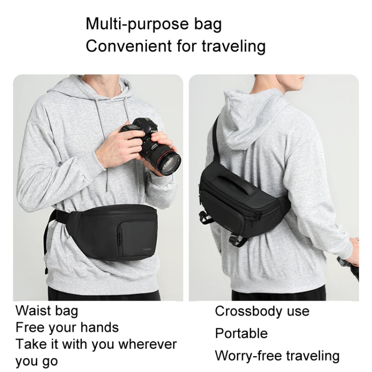 Cwatcun D105 Large Multi-functional Camera Waist Pack Simple and Lightweight Microslr Camera Bag Casual Waterproof Storage Bag - free shipping - PMC TechLife - Order now!