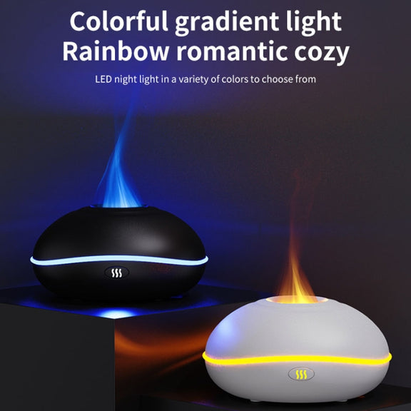 SD13 200ML Car USB Flame Aromatherapy Diffuser Home LED Night Light Silent Mist Humidifier(Black)