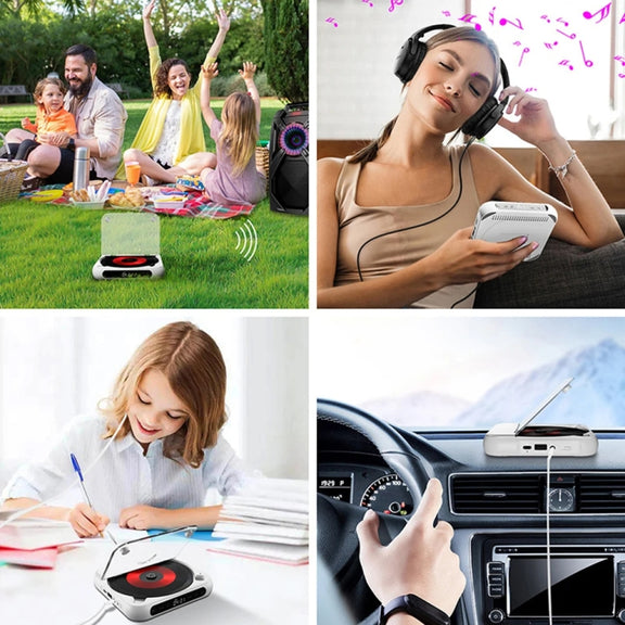 Kecag KC-918 Bluetooth CD Player Rechargeable Touchscreen Headphone Small Music Walkman(White)