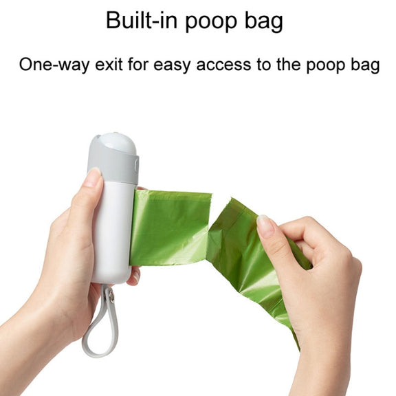 Portable Dog Poop Picker Pet Waste Bag Dispenser With LED Light(Pink)