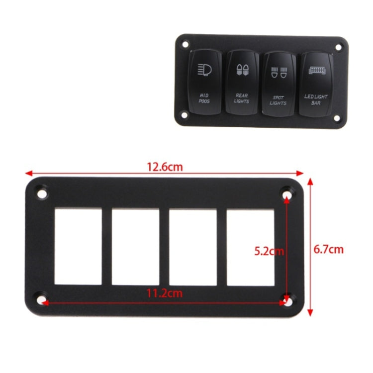 Road Aluminum Rocker Switch Panel Housing Bracket for Narva Type Boats Automotive Switch Parts, Specification: 4 Holes - Car Switches by PMC TechLife | Online Shopping South Africa | PMC TechLife | Buy Now Pay Later Mobicred