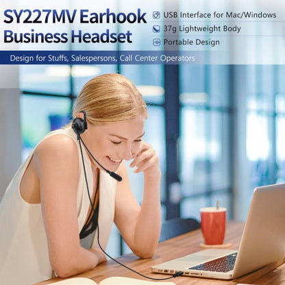 SOYTO SY227 Single-side Operator Ear Hook Headset Corded Computer Headset, Interfaces: Separation USB Wire Control - Microphones & Headsets by SOYTO | Online Shopping South Africa | PMC Jewellery | Buy Now Pay Later Mobicred
