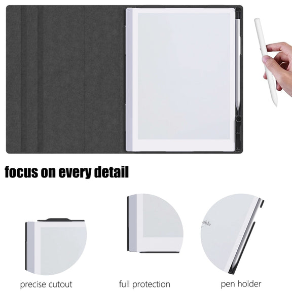 For ReMarkable 2 10.3 Inch 2020 Paper Tablet Case Multi-Viewing Adjustable Folding Book Folio Cover(Grey)