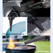 Car Vacuum Cleaner Large Suction Power Wireless Pump Inflatable Blower Handheld Small Vacuum Cleaner, Style: Brush 200W+2 Filters+Storage Bag (Black)