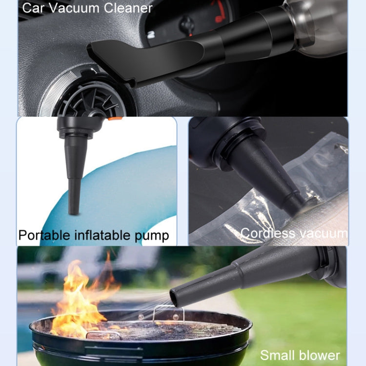 Car Vacuum Cleaner Large Suction Power Wireless Pump Inflatable Blower Handheld Small Vacuum Cleaner, Style: Brushless 260W+4 Filters+Air Bag (Black)