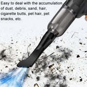 Car Vacuum Cleaner Large Suction Power Wireless Pump Inflatable Blower Handheld Small Vacuum Cleaner, Style: Brushless 260W+4 Filters+Air Bag (Black)