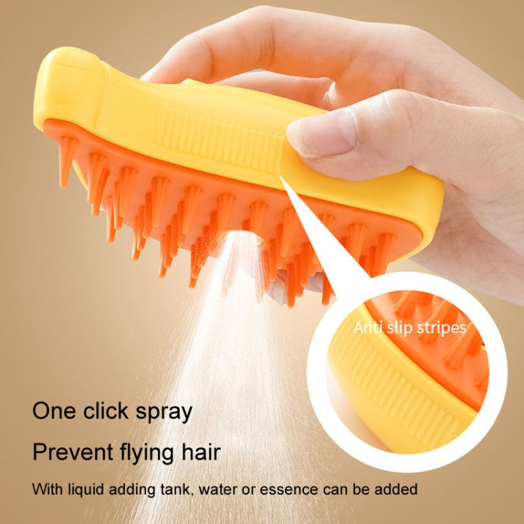 Banana Shape Pet Spray Massage Comb Electrical Cleaning Brush Hair Removal Comb For Dogs And Cats(Yellow) - Brushes & Combs by PMC TechLife | Online Shopping South Africa | PMC TechLife