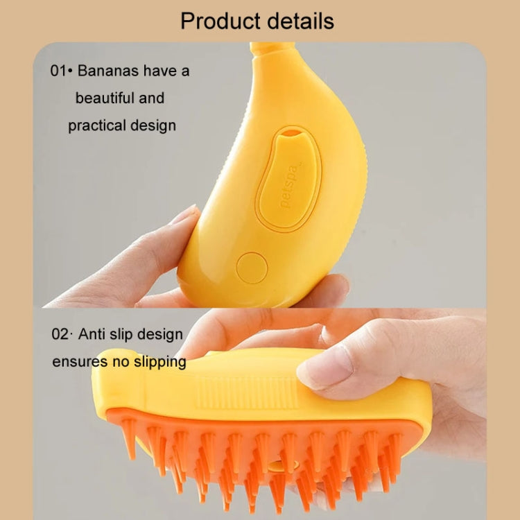 Banana Shape Pet Spray Massage Comb Electrical Cleaning Brush Hair Removal Comb For Dogs And Cats(Yellow) - Brushes & Combs by PMC TechLife | Online Shopping South Africa | PMC TechLife