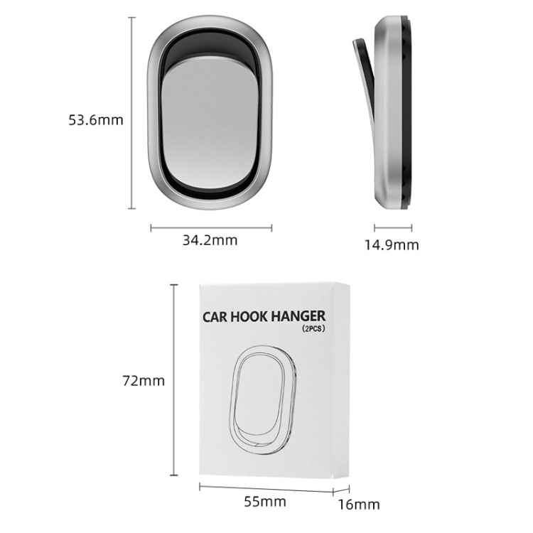 2pcs/set Car Adhesive Multifunctional Invisible Hook(Metal Gray) - Auto Fastener & Clips by PMC TechLife | Online Shopping South Africa | PMC TechLife | Buy Now Pay Later Mobicred