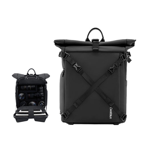 Cwatcun D113 Shoulder Leisure Camera Bag Waterproof High Capacity Outdoor Travel Photography Bag, Color: Small Black - free shipping - PMC Jewellery - Order now!