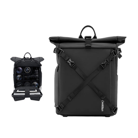 Cwatcun D113 Shoulder Leisure Camera Bag Waterproof High Capacity Outdoor Travel Photography Bag, Color: Large Black - free shipping - PMC Jewellery - Order now!