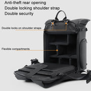 Cwatcun D113 Shoulder Leisure Camera Bag Water-resistant High Capacity Outdoor Travel Photography Bag, Color: Large Black