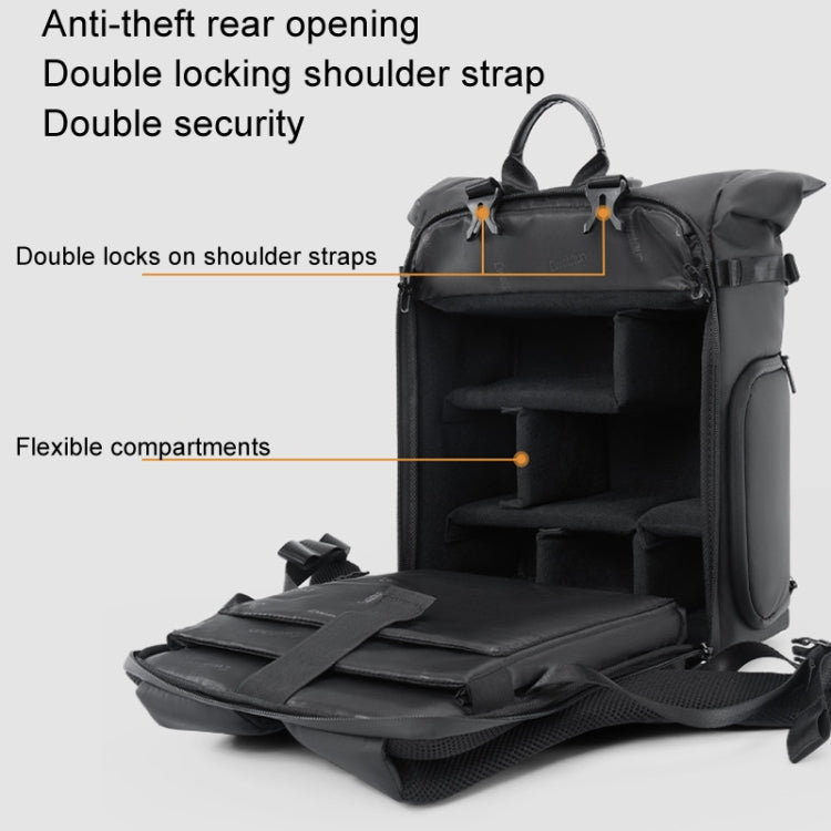 Cwatcun D113 Shoulder Leisure Camera Bag Water-resistant High Capacity Outdoor Travel Photography Bag, Color: Small Black