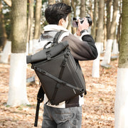 Cwatcun D113 Shoulder Leisure Camera Bag Water-resistant High Capacity Outdoor Travel Photography Bag, Color: Large Black
