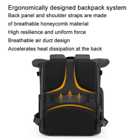 Cwatcun D113 Shoulder Leisure Camera Bag Water-resistant High Capacity Outdoor Travel Photography Bag, Color: Large Black