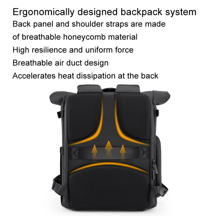 Cwatcun D113 Shoulder Leisure Camera Bag Water-resistant High Capacity Outdoor Travel Photography Bag, Color: Large Black