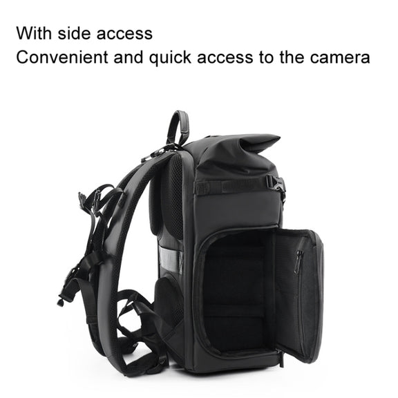 Cwatcun D113 Shoulder Leisure Camera Bag Water-resistant High Capacity Outdoor Travel Photography Bag, Color: Large Black