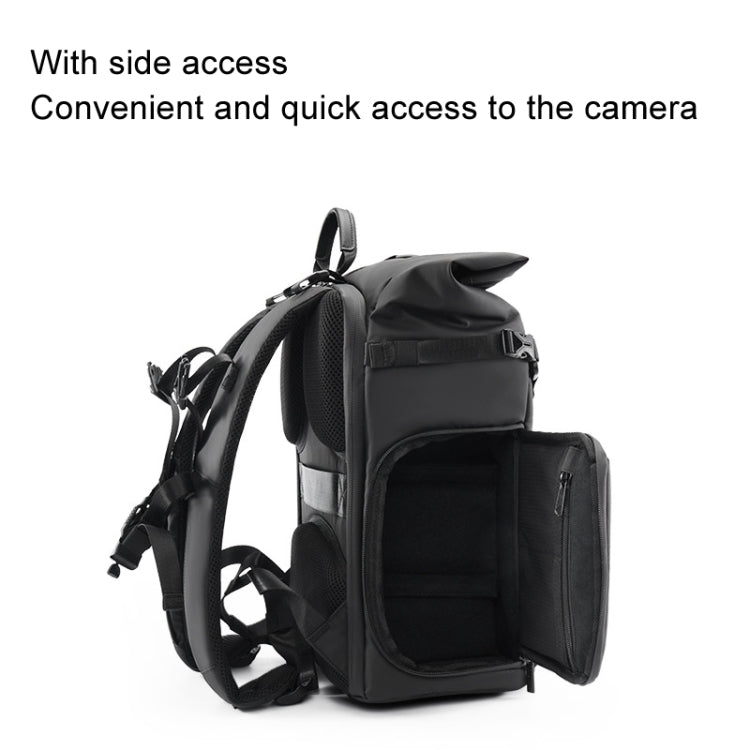 Cwatcun D113 Shoulder Leisure Camera Bag Water-resistant High Capacity Outdoor Travel Photography Bag, Color: Large Black