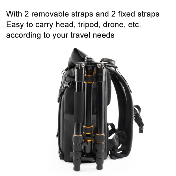 Cwatcun D113 Shoulder Leisure Camera Bag Water-resistant High Capacity Outdoor Travel Photography Bag, Color: Large Black