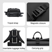 Cwatcun D113 Shoulder Leisure Camera Bag Water-resistant High Capacity Outdoor Travel Photography Bag, Color: Large Black