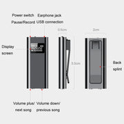 Q25 Intelligent Voice Recorder With Screen HD Noise Canceling Back Clip Voice Reporter, Size: 4GB(Black)