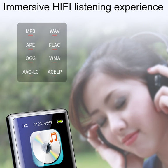 M27 1.8 Inch Bluetooth MP3/MP4 Music Player E-Book Recorder, Size: 32GB(Black)
