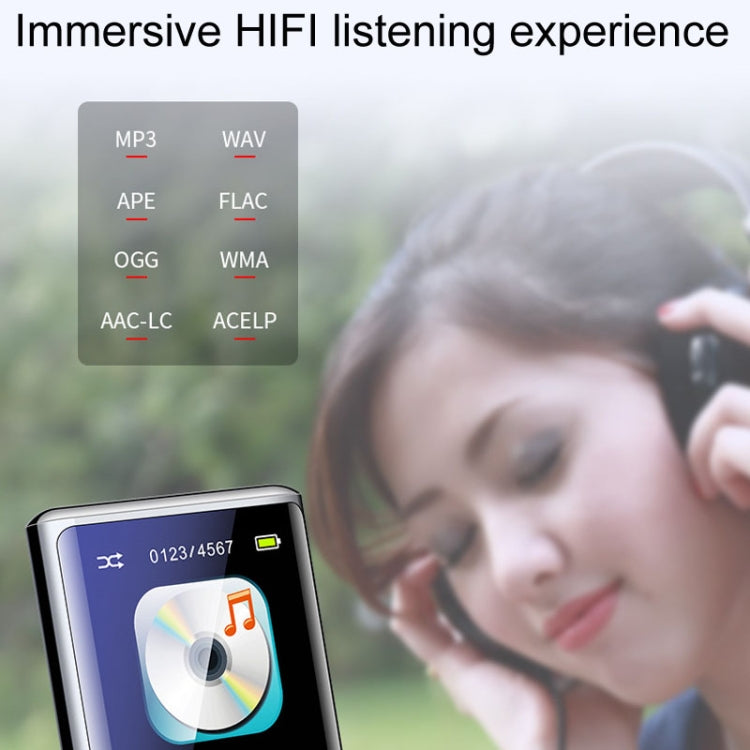 M27 1.8 Inch Bluetooth MP3/MP4 Music Player E-Book Recorder, Size: 16GB(Black)