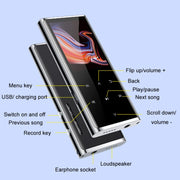 M27 1.8 Inch Bluetooth MP3/MP4 Music Player E-Book Recorder, Size: 4GB(Black)